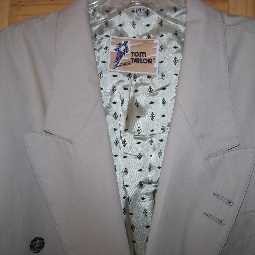 Tom Tailor Double Breasted Jacket, Khaki Size M